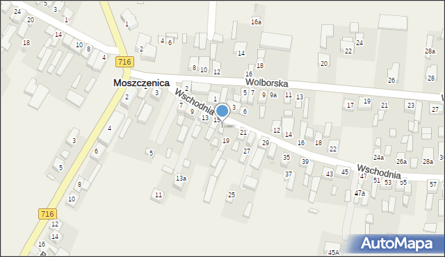 Moszczenica, Wschodnia, 17, mapa Moszczenica