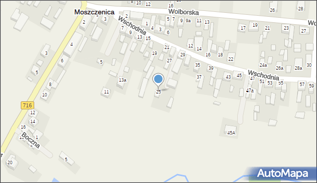 Moszczenica, Wschodnia, 25, mapa Moszczenica