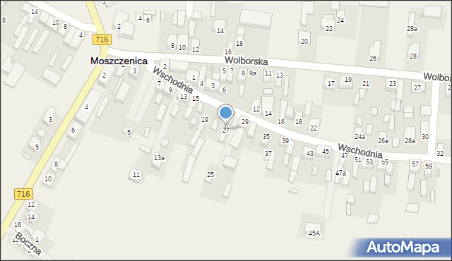 Moszczenica, Wschodnia, 27, mapa Moszczenica