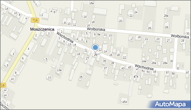 Moszczenica, Wschodnia, 29, mapa Moszczenica