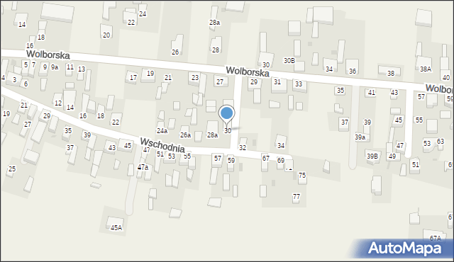 Moszczenica, Wschodnia, 30, mapa Moszczenica