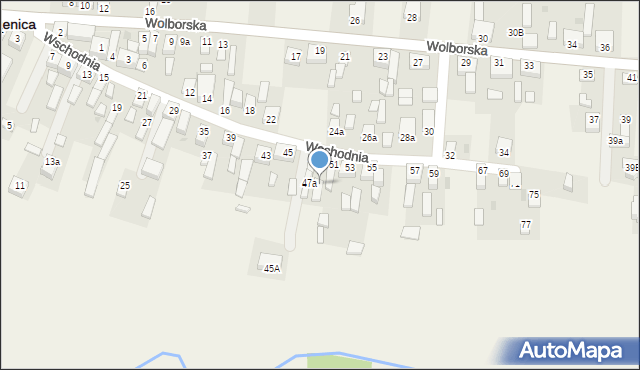 Moszczenica, Wschodnia, 49, mapa Moszczenica