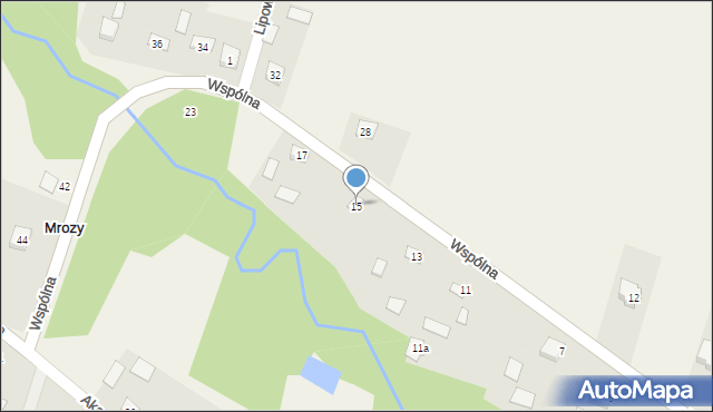 Mrozy, Wspólna, 15, mapa Mrozy