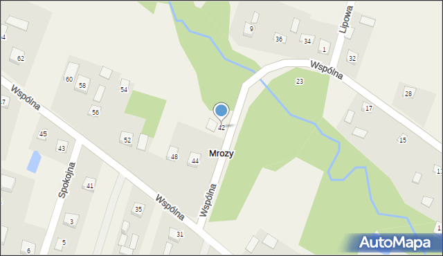 Mrozy, Wspólna, 42, mapa Mrozy