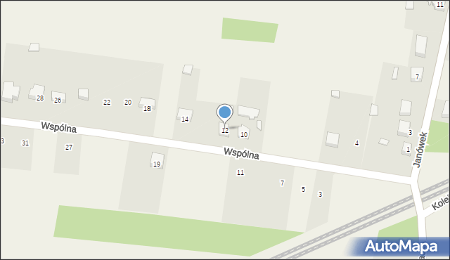 Mysłaków, Wspólna, 12, mapa Mysłaków