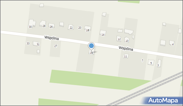 Mysłaków, Wspólna, 19, mapa Mysłaków