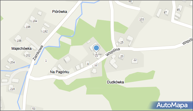 Nawojowa, Wspólna, 21, mapa Nawojowa