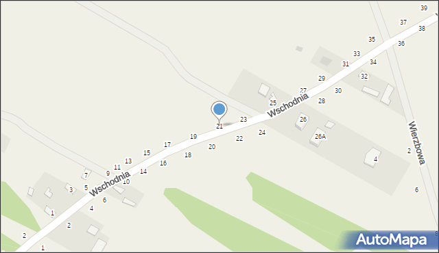 Nowe Wągrodno, Wschodnia, 21, mapa Nowe Wągrodno