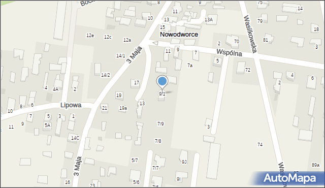 Nowodworce, Wspólna, 9/1, mapa Nowodworce