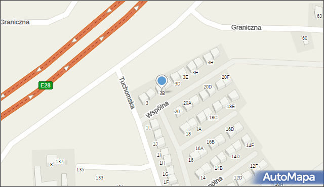 Nowy Tuchom, Wspólna, 3B, mapa Nowy Tuchom