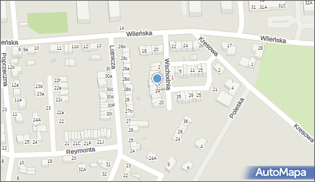 Oleśnica, Wschodnia, 14, mapa Oleśnica