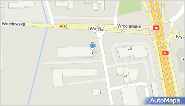 Opole, Wspólna, 4, mapa Opola