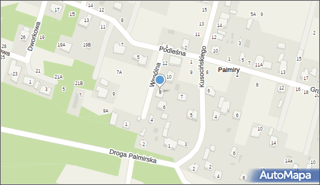 Palmiry, Wspólna, 8, mapa Palmiry