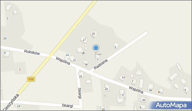 Pawłowice, Wspólna, 1f, mapa Pawłowice