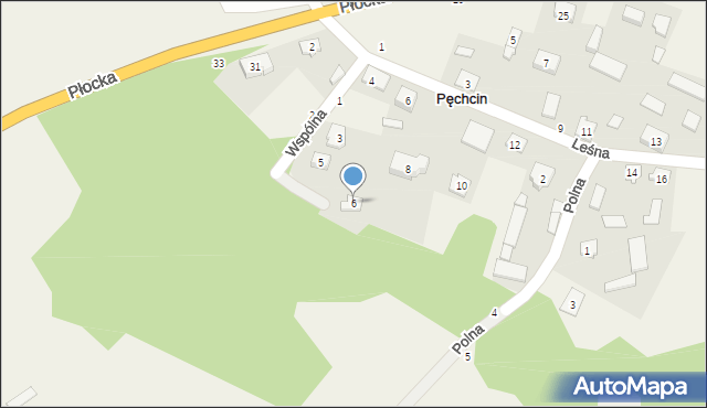 Pęchcin, Wspólna, 6, mapa Pęchcin