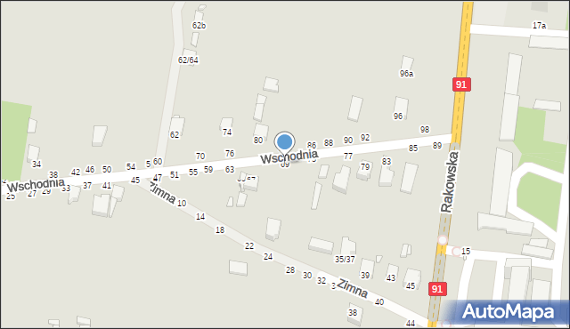 Piotrków Trybunalski, Wschodnia, 69, mapa Piotrków Trybunalski