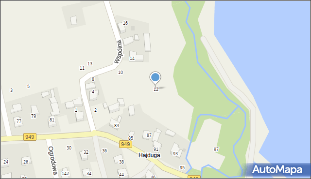 Polanka Wielka, Wspólna, 12, mapa Polanka Wielka