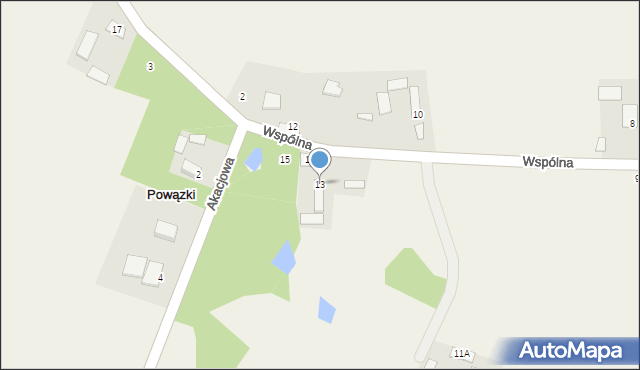 Powązki, Wspólna, 13, mapa Powązki