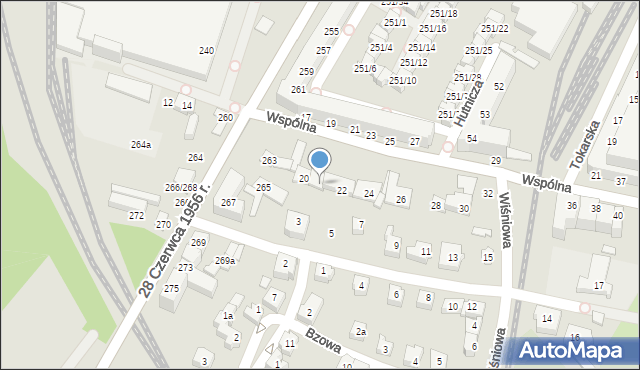 Poznań, Wspólna, 20a, mapa Poznania