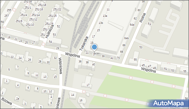 Poznań, Wspólna, 37, mapa Poznania