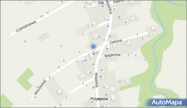 Przyłęków, Wspólna, 36, mapa Przyłęków