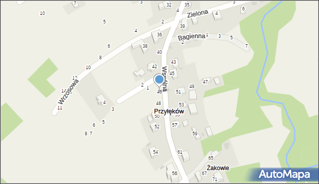 Przyłęków, Wspólna, 46, mapa Przyłęków