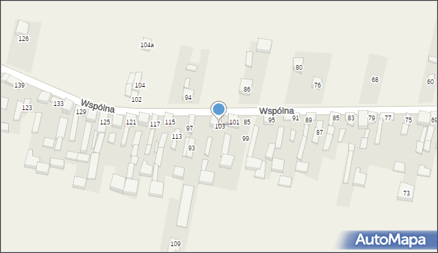 Radziechowice Pierwsze, Wspólna, 103, mapa Radziechowice Pierwsze