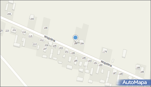 Radziechowice Pierwsze, Wspólna, 186, mapa Radziechowice Pierwsze