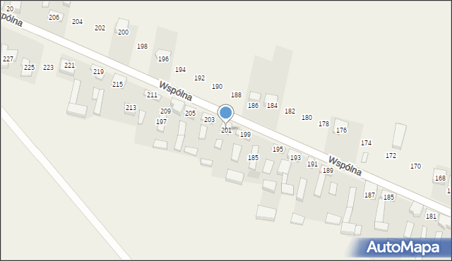 Radziechowice Pierwsze, Wspólna, 201, mapa Radziechowice Pierwsze