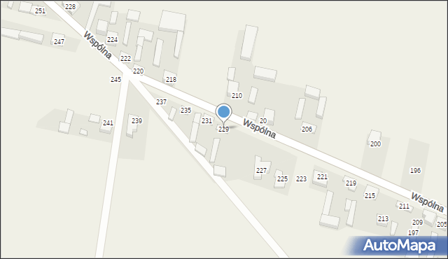 Radziechowice Pierwsze, Wspólna, 229, mapa Radziechowice Pierwsze