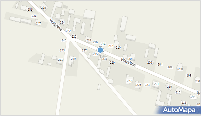 Radziechowice Pierwsze, Wspólna, 233, mapa Radziechowice Pierwsze