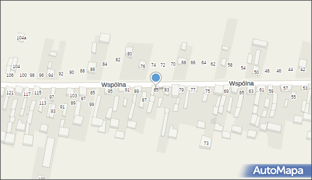 Radziechowice Pierwsze, Wspólna, 85, mapa Radziechowice Pierwsze