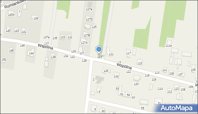 Rakowiska, Wspólna, 123, mapa Rakowiska