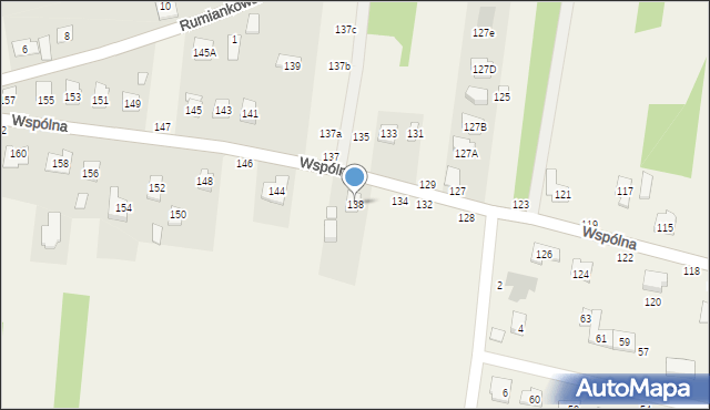 Rakowiska, Wspólna, 138, mapa Rakowiska