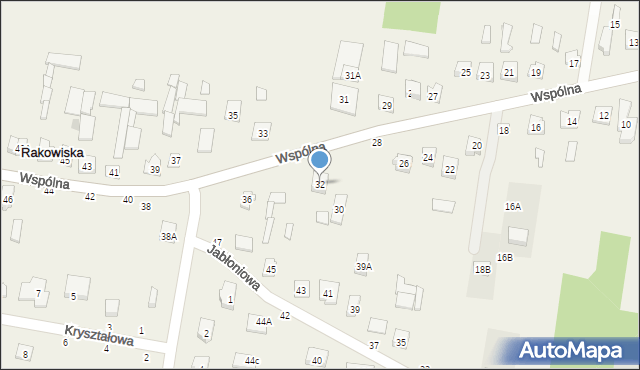 Rakowiska, Wspólna, 32, mapa Rakowiska