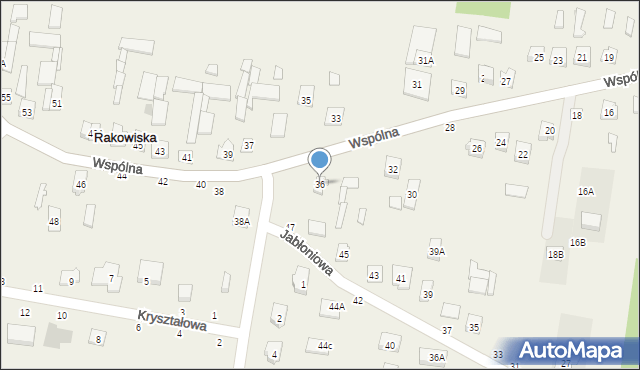 Rakowiska, Wspólna, 36, mapa Rakowiska