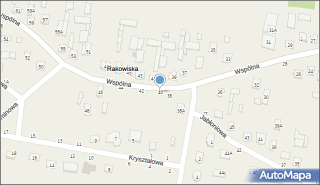 Rakowiska, Wspólna, 40, mapa Rakowiska