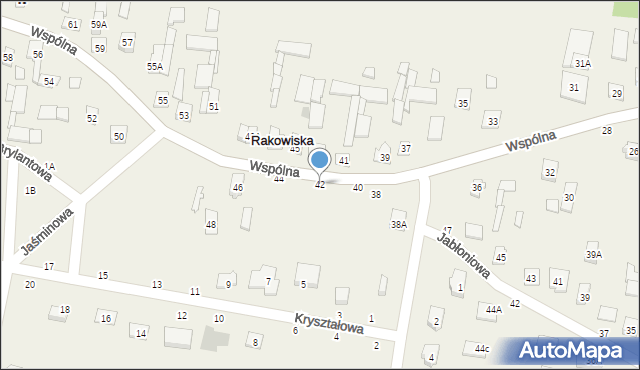 Rakowiska, Wspólna, 42, mapa Rakowiska