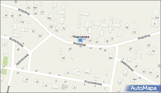 Rakowiska, Wspólna, 44, mapa Rakowiska