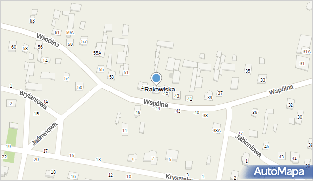 Rakowiska, Wspólna, 47, mapa Rakowiska