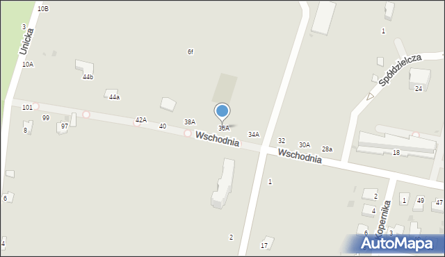 Rejowiec Fabryczny, Wschodnia, 36A, mapa Rejowiec Fabryczny