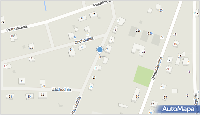 Rogoźno, Wschodnia, 9, mapa Rogoźno