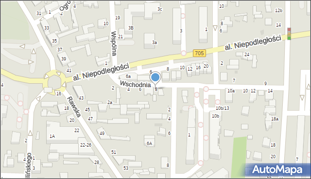 Skierniewice, Wschodnia, 8, mapa Skierniewic