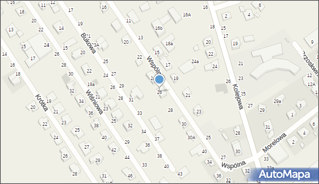 Skórzewo, Wspólna, 26, mapa Skórzewo