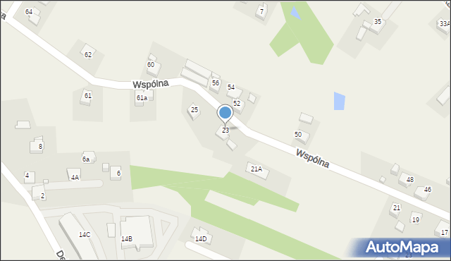 Skrzyszów, Wspólna, 23, mapa Skrzyszów