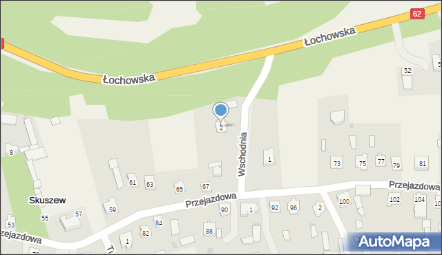 Skuszew, Wschodnia, 2, mapa Skuszew