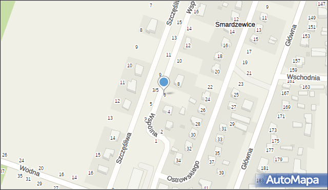 Smardzewice, Wspólna, 6, mapa Smardzewice