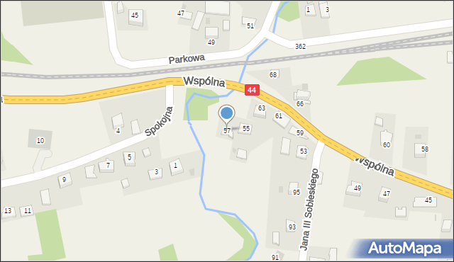 Sosnowice, Wspólna, 57, mapa Sosnowice