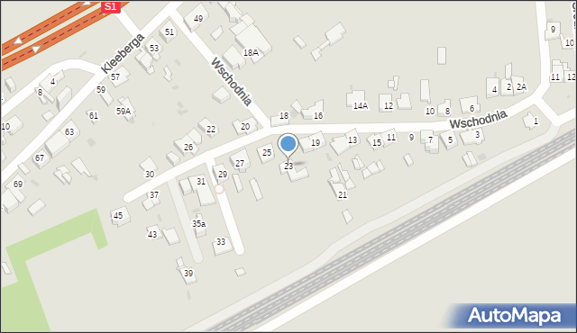 Sosnowiec, Wschodnia, 23, mapa Sosnowca