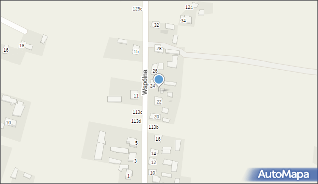 Srebrzyszcze, Wspólna, 24a, mapa Srebrzyszcze